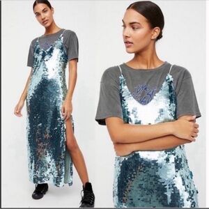 Free People Paillette Party Sequin Dress |size Medium